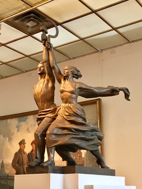 Vera Mukhina’s sculpture The Worker and the Collective Farmer, 1937, in the Tretyakov Gallery.